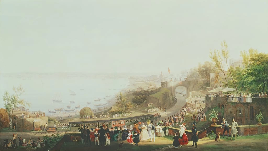 L'apertura della ferrovia Napoli - Portici nel 1839, Museo Nazionale di San Martino, Napoli